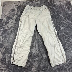 Vtg Abercrombie & Fitch Windbreaker Track Pants Zipper Ankle Men's S Gray Lined